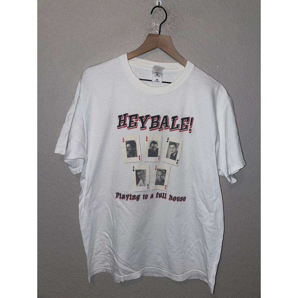 Vintage Heybale Shirt Playing To A Full House Country Band White Tee VTG L Large